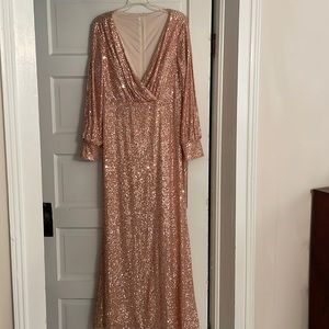 Blush Pink Sequin Long Dress